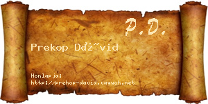 Prekop Dávid névjegykártya