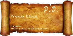 Prekop Dávid névjegykártya